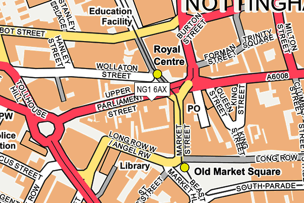 NG1 6AX map - OS OpenMap – Local (Ordnance Survey)