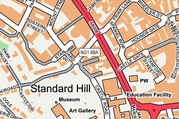 NG1 6BA map - OS OpenMap – Local (Ordnance Survey)