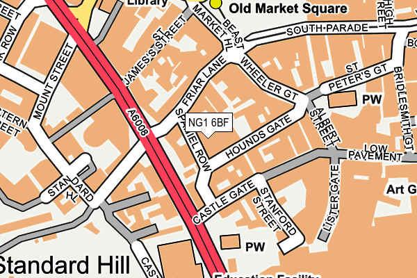 NG1 6BF map - OS OpenMap – Local (Ordnance Survey)