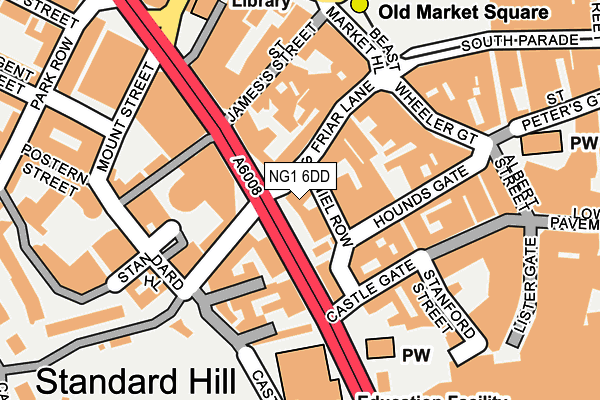 NG1 6DD map - OS OpenMap – Local (Ordnance Survey)