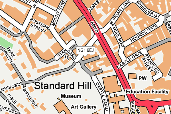 NG1 6EJ map - OS OpenMap – Local (Ordnance Survey)