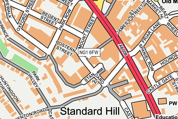 NG1 6FW map - OS OpenMap – Local (Ordnance Survey)