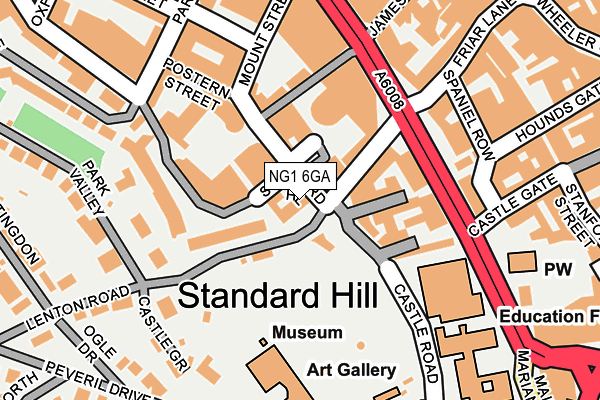 NG1 6GA map - OS OpenMap – Local (Ordnance Survey)