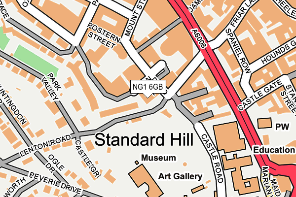 NG1 6GB map - OS OpenMap – Local (Ordnance Survey)