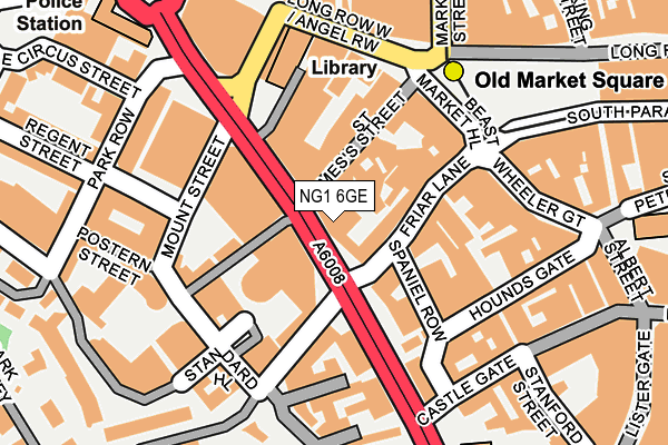 NG1 6GE map - OS OpenMap – Local (Ordnance Survey)