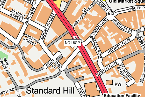 NG1 6GP map - OS OpenMap – Local (Ordnance Survey)