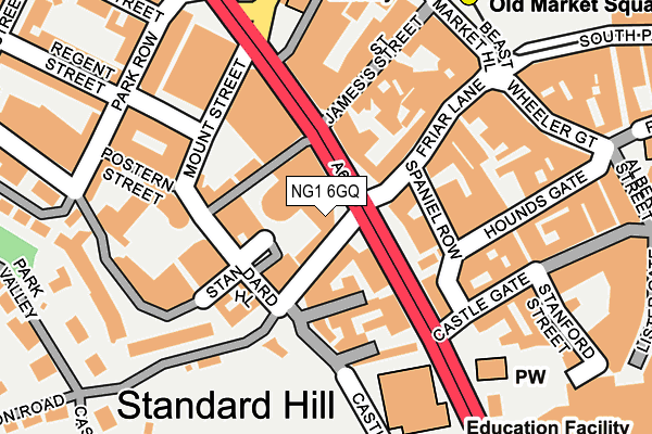 NG1 6GQ map - OS OpenMap – Local (Ordnance Survey)