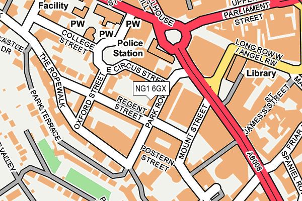 NG1 6GX map - OS OpenMap – Local (Ordnance Survey)