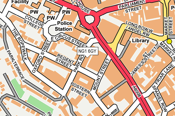 NG1 6GY map - OS OpenMap – Local (Ordnance Survey)