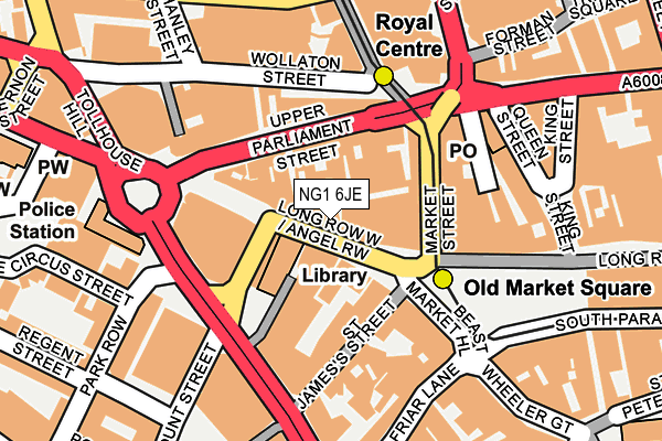 NG1 6JE map - OS OpenMap – Local (Ordnance Survey)