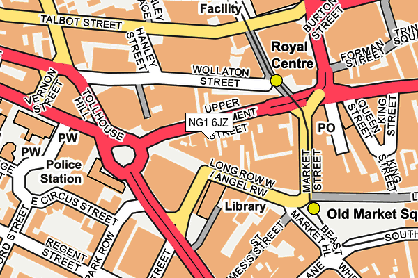 NG1 6JZ map - OS OpenMap – Local (Ordnance Survey)