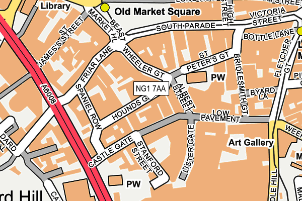 NG1 7AA map - OS OpenMap – Local (Ordnance Survey)