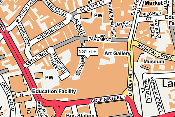 NG1 7DE map - OS OpenMap – Local (Ordnance Survey)