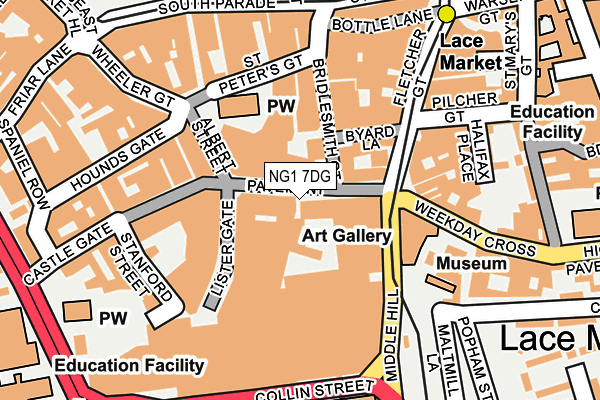 NG1 7DG map - OS OpenMap – Local (Ordnance Survey)