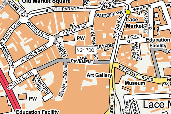 NG1 7DQ map - OS OpenMap – Local (Ordnance Survey)