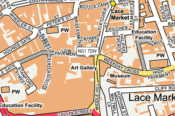 NG1 7DW map - OS OpenMap – Local (Ordnance Survey)