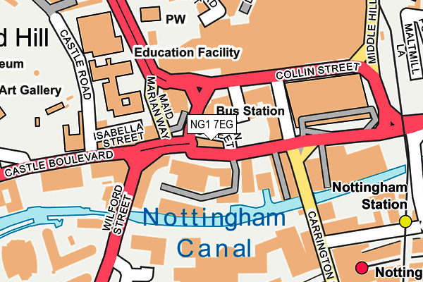 NG1 7EG map - OS OpenMap – Local (Ordnance Survey)