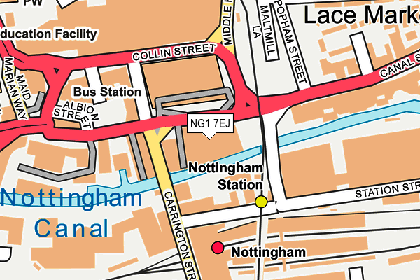 NG1 7EJ map - OS OpenMap – Local (Ordnance Survey)