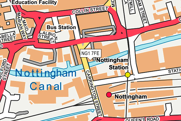 NG1 7FE map - OS OpenMap – Local (Ordnance Survey)