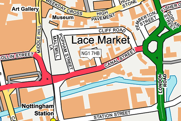 NG1 7HB map - OS OpenMap – Local (Ordnance Survey)