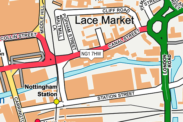 NG1 7HW map - OS OpenMap – Local (Ordnance Survey)