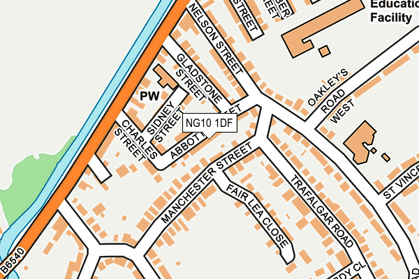 NG10 1DF map - OS OpenMap – Local (Ordnance Survey)