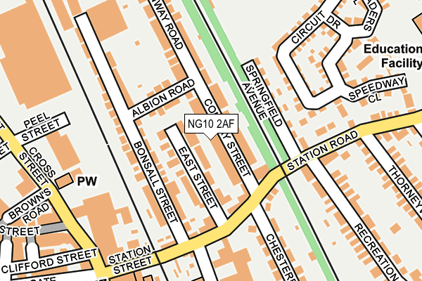 NG10 2AF map - OS OpenMap – Local (Ordnance Survey)