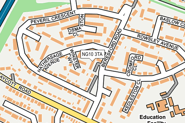 NG10 3TA map - OS OpenMap – Local (Ordnance Survey)