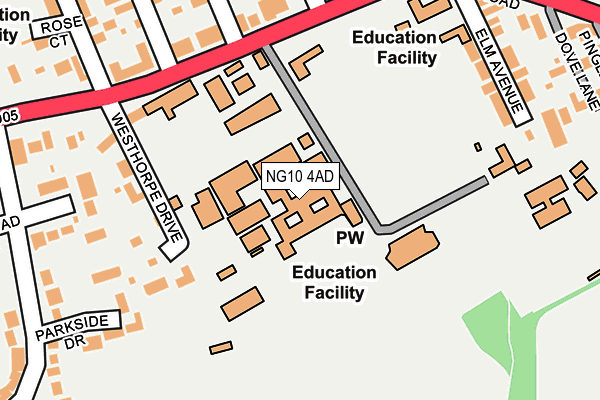 Map of TRENT COLLEGE ENTERPRISES LIMITED at local scale