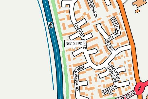 NG10 4PD map - OS OpenMap – Local (Ordnance Survey)