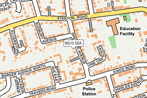 NG10 5DA map - OS OpenMap – Local (Ordnance Survey)