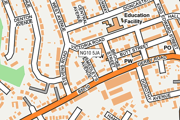 NG10 5JA map - OS OpenMap – Local (Ordnance Survey)