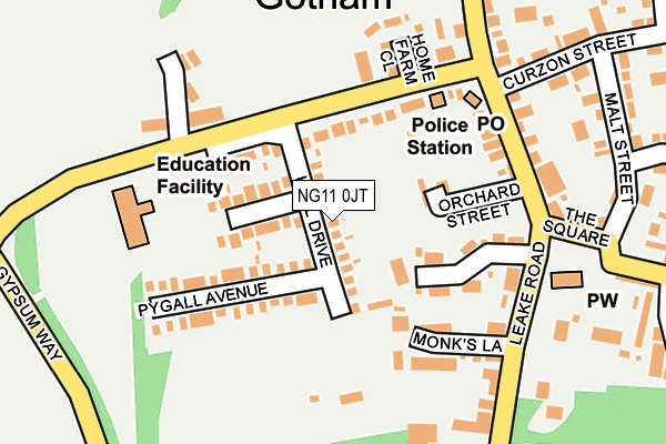 NG11 0JT map - OS OpenMap – Local (Ordnance Survey)