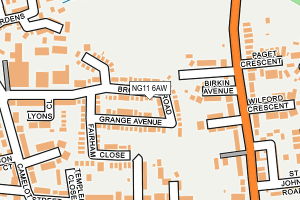 NG11 6AW map - OS OpenMap – Local (Ordnance Survey)