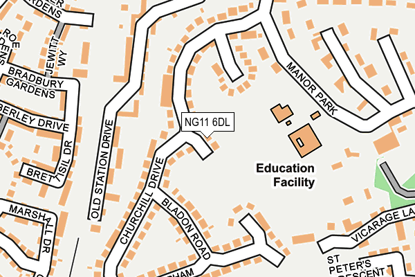 NG11 6DL map - OS OpenMap – Local (Ordnance Survey)