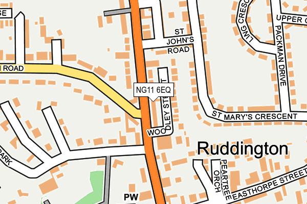 Map of THE RUDDY GOOD PUB COMPANY BINGHAM LTD at local scale