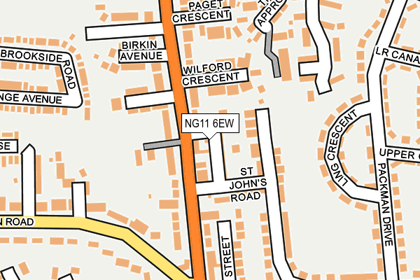 NG11 6EW map - OS OpenMap – Local (Ordnance Survey)