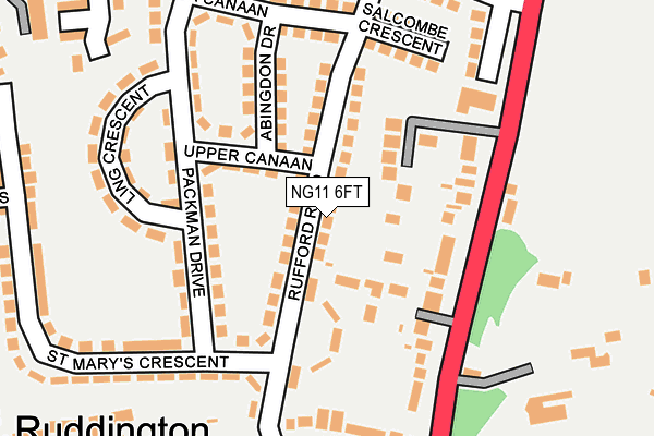 NG11 6FT map - OS OpenMap – Local (Ordnance Survey)