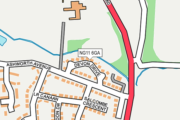 NG11 6GA map - OS OpenMap – Local (Ordnance Survey)