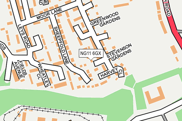 NG11 6GX map - OS OpenMap – Local (Ordnance Survey)