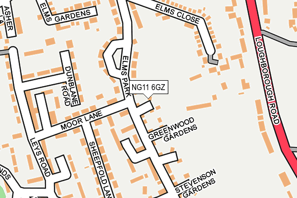 NG11 6GZ map - OS OpenMap – Local (Ordnance Survey)