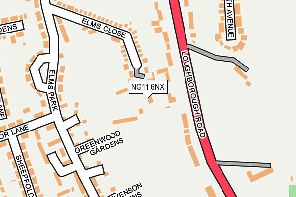 NG11 6NX map - OS OpenMap – Local (Ordnance Survey)