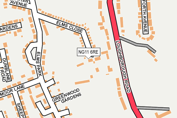 NG11 6RE map - OS OpenMap – Local (Ordnance Survey)