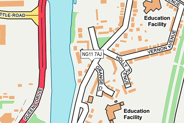 NG11 7AJ map - OS OpenMap – Local (Ordnance Survey)