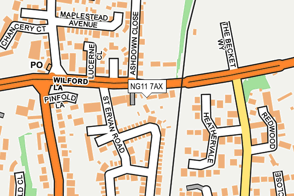 NG11 7AX map - OS OpenMap – Local (Ordnance Survey)