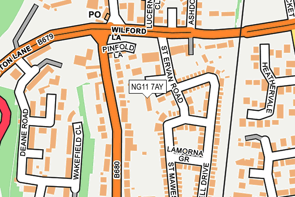 NG11 7AY map - OS OpenMap – Local (Ordnance Survey)