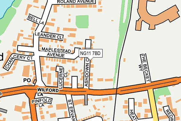 NG11 7BD map - OS OpenMap – Local (Ordnance Survey)