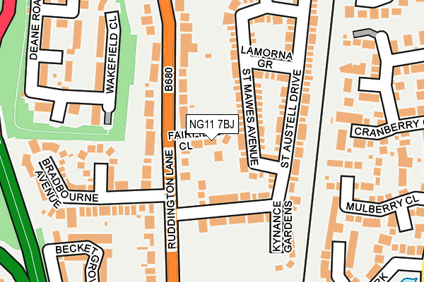 NG11 7BJ map - OS OpenMap – Local (Ordnance Survey)