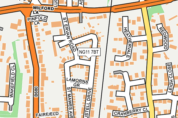 NG11 7BT map - OS OpenMap – Local (Ordnance Survey)