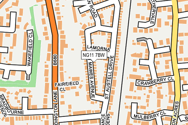 NG11 7BW map - OS OpenMap – Local (Ordnance Survey)